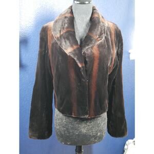 Designer Louis Feraud Sheared Female Mink Fur Cropped Bolero Coat Jacket